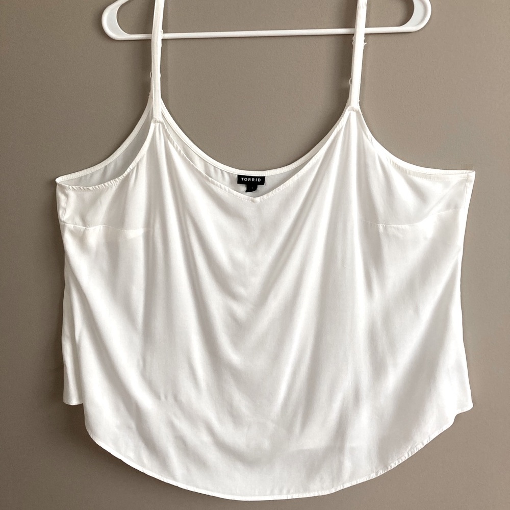 Women’s Plus White Challis Cami